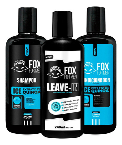 Shampoo E Condicionador Ice E Leave In - Fox For Men