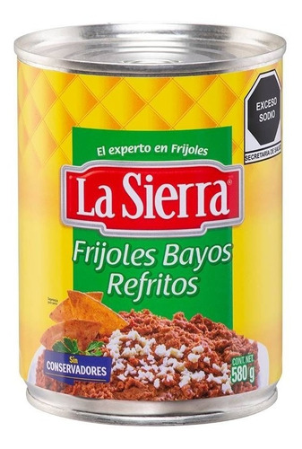 Frijoles Bayos Refritos La Sierra  580 Gr