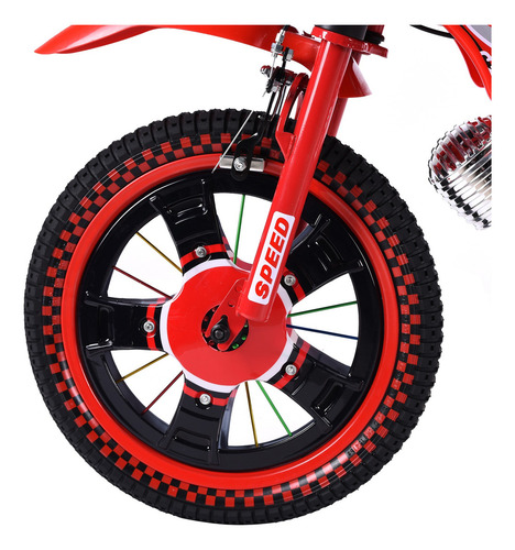Bicicleta Entrenadora Niños Aeiou Baj-15005 R16 Motocross Color Rojo Tamaño Del Cuadro 16