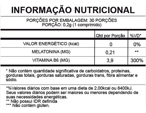 Melatonina Com Vitamina B6 30 Comp Sublinguais Dynapure