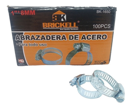 Abrazadera De Acero Inoxi 1 * De 8mm Multiuso Marca Brickell