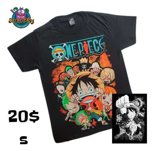 Franelas T-shirt Camisetas Anime Doble Estampado One Piece