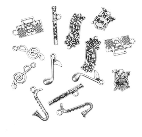 14pcs Joyería De Colgantes Vendimia Instrumentos Musicales