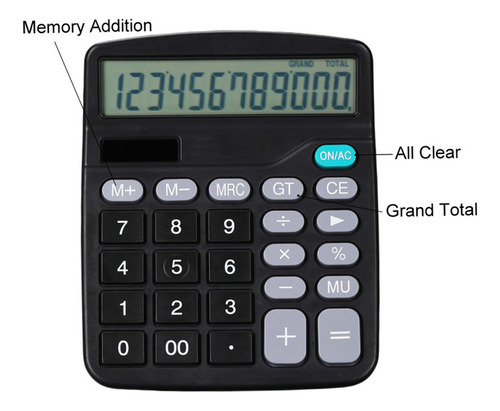 Dnn Calculadora Mesa 12 Dígitos Com Visor Lcd Grande