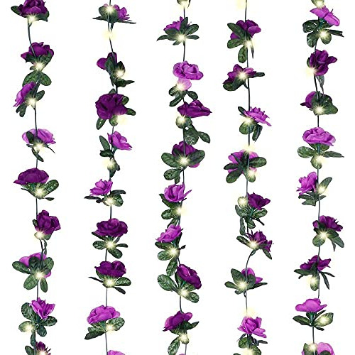 Artificial Flowers 2 Pcs 8.2 Ft Artificial Rose Vine Pl...