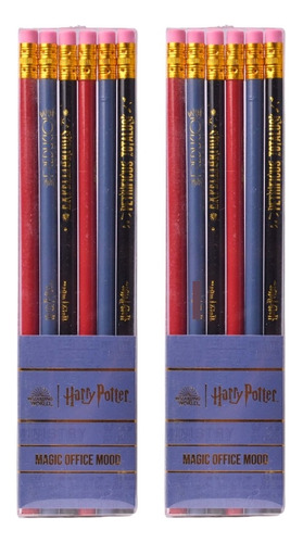 2 Cajas De Lapices Grafito Mooving X 6 Unidades Harry Potter