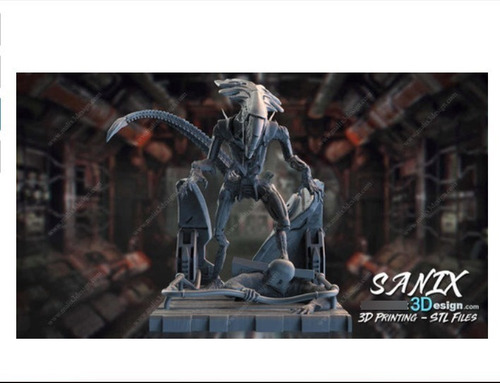 Archivo Stl Alien Queen Diorama Para Impresoras 3d C045