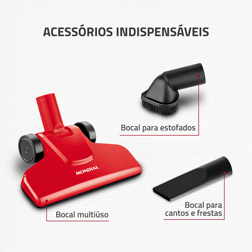 Aspirador De Pó Turbo Cycle Ap36 1100w Vermelho Mondial Vermelho/preto