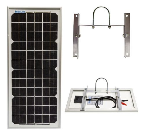 Panel Solar 10 Watts Monocristalino Y Soporte P/boyero