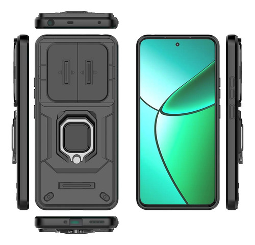 Funda Uso Rudo Cámara Protección Para Realme 12 4g+ Mica Negro Realme 12 4g / Realme 12 Plus