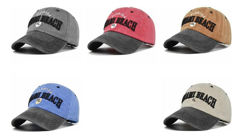 Visera Gorra Importada Algodon Miami Beach Inversionesjt Azul Regulable