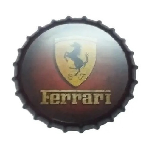 Cuadro Vintage Tipo Tapa Metálico Diseño Ferrari