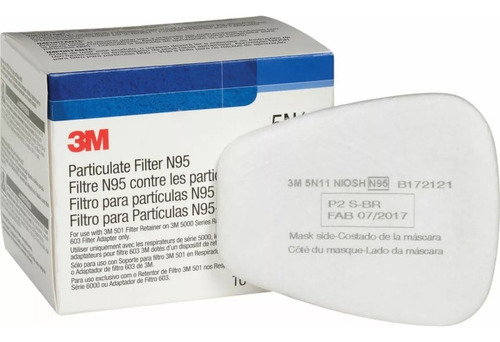 Prefiltro 3m 5n11 N95 Caja Sellada 10 Unidades (5 Pares)