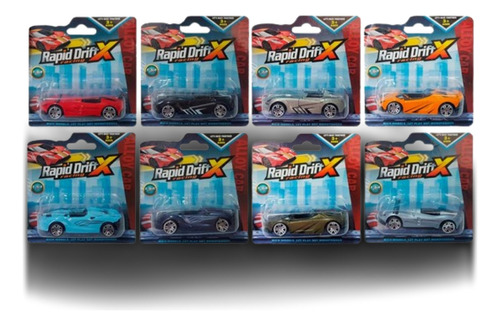 Super Promo! 3 Rapid Drift X Racing Autito Metal 1:64 Color Multicolor