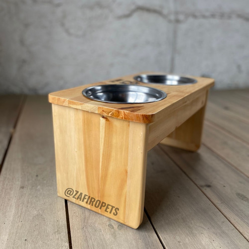 Comedor Comederos Para Perros Y Gatos En Madera Talla M