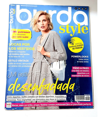 Burda Style Vestidos Abril 2021 Patrones Talla 44-52. Nuevo.