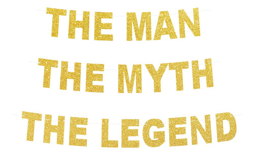 Cartel Jubilacion Purpurina Dorada The Man Myth Legend Para