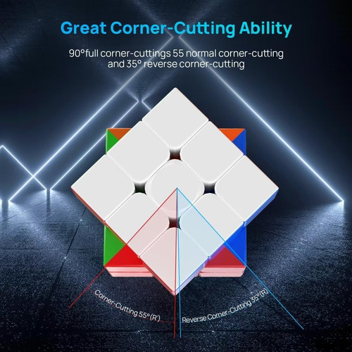 Cubo Magnético 3x3 Mpro 24 Sin Calcomanía Corte 55 35 Color De La Estructura