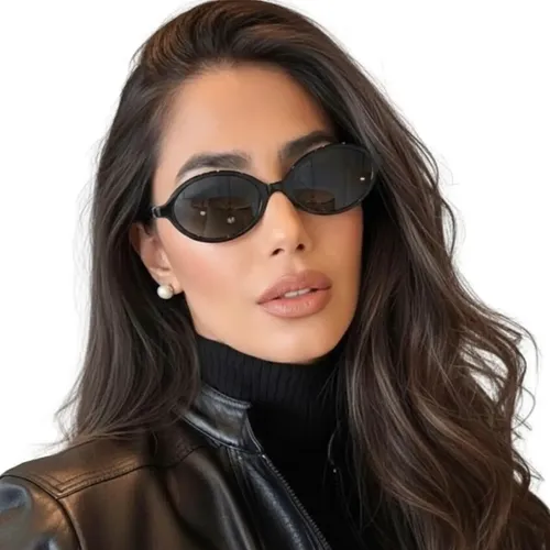Óculos De Sol Miu Preto Oval Feminino Luxo Moderno Elegante Oceano Preto