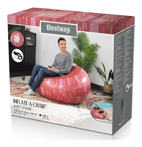 Sillón inflable puff rosa - bestway BESTWAY