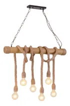 Comprar Lampara De Techo Colgante Sog Madera 6 Luces Rest Hogar Cafe