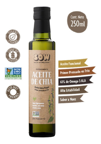 Aceite De Chia - 250 Ml - Sow