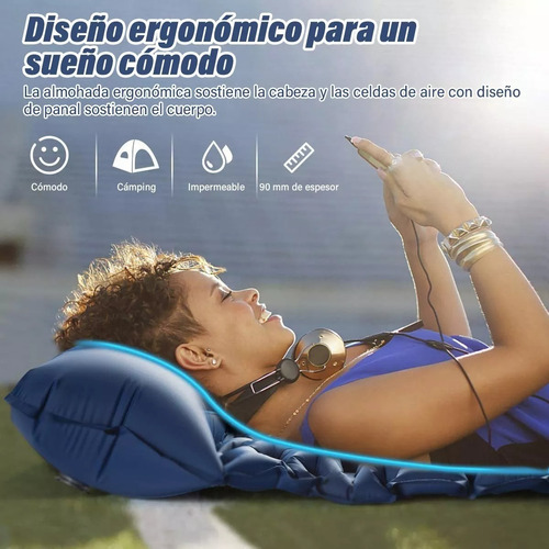 Colchon Inflable De Dormir Portátil Ultraligera Para Acampar