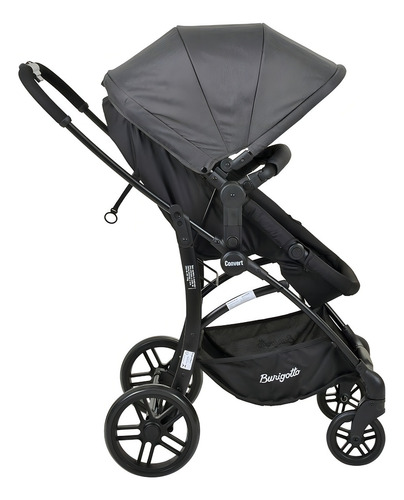 Conjunto Carrinho De Bebê Convert - Dark Gray - Burigotto Cor Dark grey Cor do chassi Preto