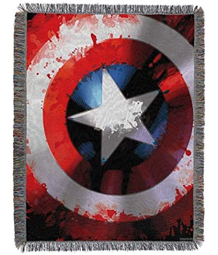 Marvel Capitán Americastar Shield Tejido Tapiz Throw Blanket