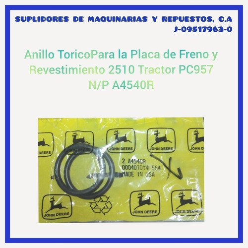 O-ring (anillo Torico) Para Tractor John Deere 2510-pc957