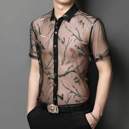Camisas transparentes para hombres sale