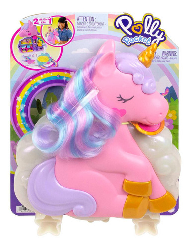 Polly Pocket Set de Juego Unicornio con Salón Arcoíris para niñas de 4 años en adelante