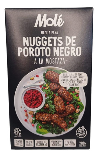 Mezcla Para Nuggets De Poroto Negro Mole - 100% Vegetal