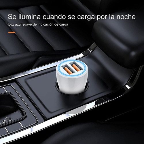 Cargador De Carro Doble Usb 3.4a 12v 24v Cable Tipo C
