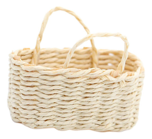 Cesta Tejida Para Casa De Muñecas 1:12, Rectángulo