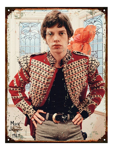 Cartel De Chapa Vintage Mick Jagger 1971 M491