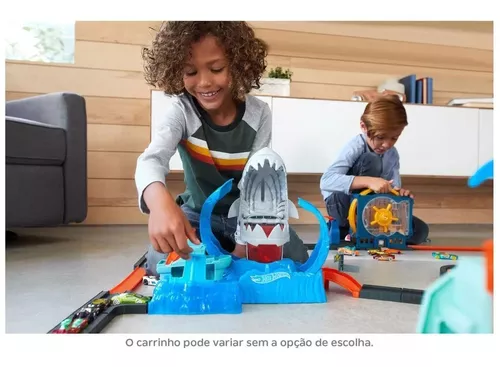 Pista de Percurso e Veículo - Hot Wheels - City - Robô Tubarão - Mattel