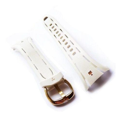 Malla Banda Correa Para Reloj Timex Blanco Dorado Tw5m05800