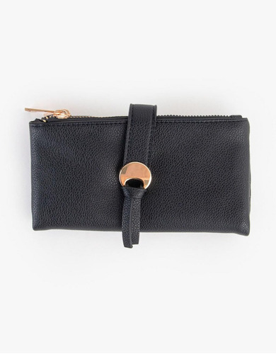Imagen 1 de 3 de Billetera Todomoda Fichero De Cuerina Con Hebilla Metalica