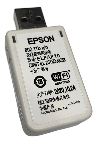 Adaptador Wireless Wifi Usb Elpap10 Projetor X41+ S41+ W39+