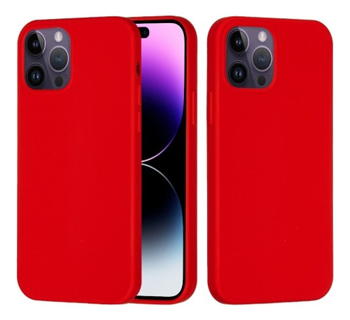 Funda Silicone Case Para Iphone 14 Pro Rojo Lisa