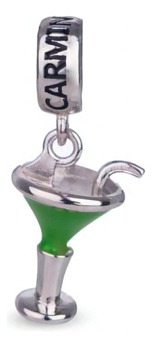 Dije Carmín Colgante Cocktail De Plata 925 Ss Color Plateado