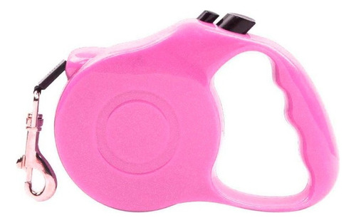 Correa Retráctil De Perro 5m Largo Max 15kg Seguridad Mascot Color Rosa
