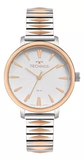 Relógio Technos Feminino Bicolor Prateado 2036msi/1k 3,8cm