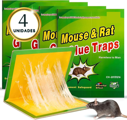 Pack De 4 Trampas Adhesivas Para Ratas Y Ratones, Trampa