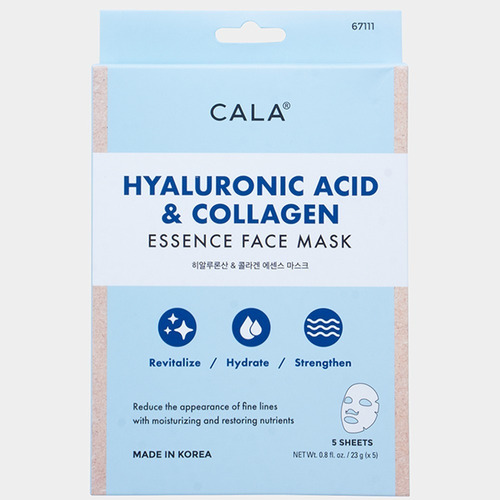 5 Piezas De Mascarilla De Ácido Hialurónico Y Colágeno Cala