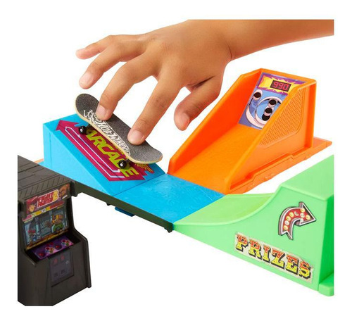 Hot Wheels Skate De Dedo Fliperama Conjunto De Rampas Hmj98