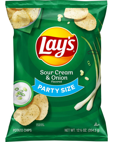 Lay's Papas Fritas Con Sabor A Crema Agria Y Cebolla,354.3 G