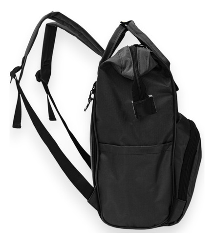 Mochila Maternal Skora Con Cambiador Grande Boca De Pez Negro