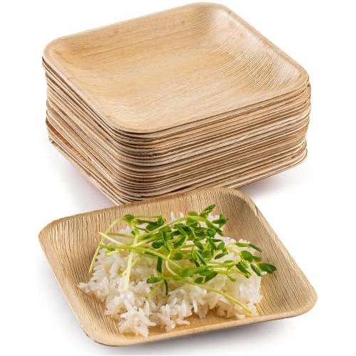 Bamboo Plates Made From Palm Leaf 25 Party Plates 6 Inc...